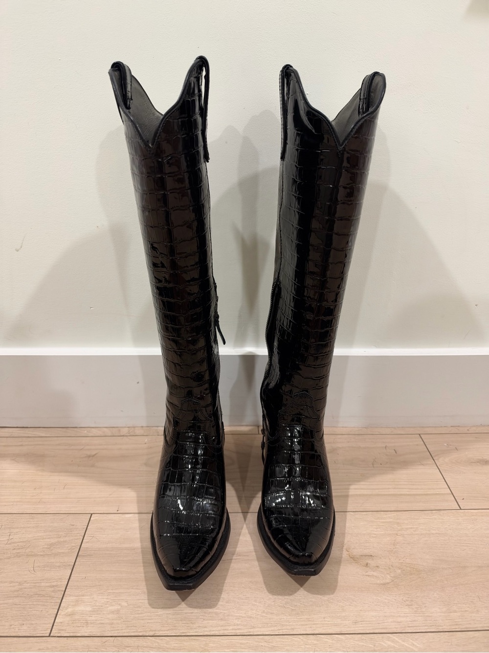 Ariat Luxe Caviar Croc Knee-High Heeled Boots